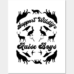 Support Wildlife Raise Boys Mirrored Wild Animals Posters and Art